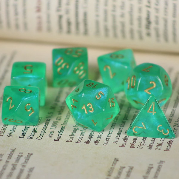 borealis-light-green-gold-7-dice-set