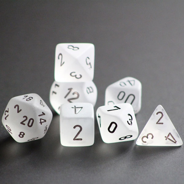 frosted-clear-black-7-dice-set