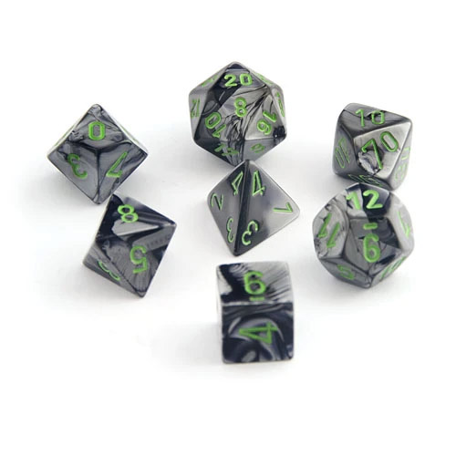 gemini-black-grey-green-7-dice-set