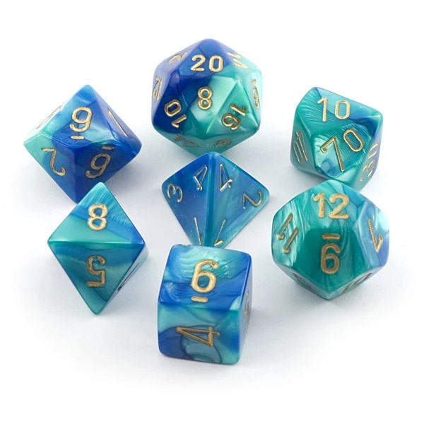 gemini-blue-teal-gold-7-dice-set