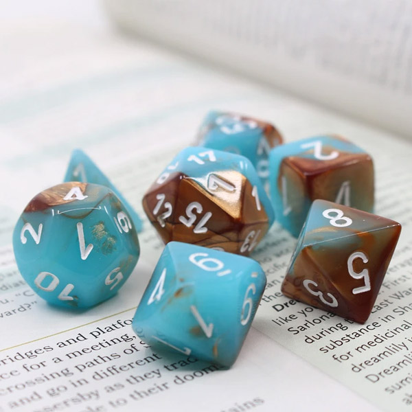 gemini-copper-turquoise-white-7-dice-set
