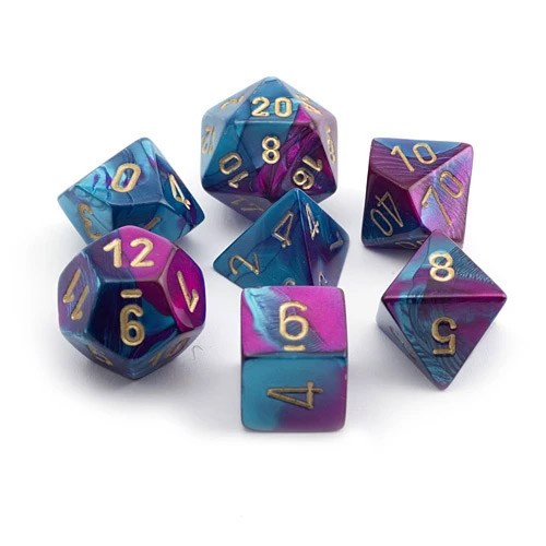 gemini-purple-teal-gold-7-dice-set