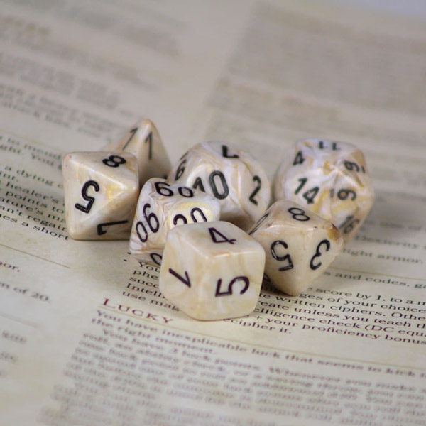 marble-ivory-black-7-dice-set