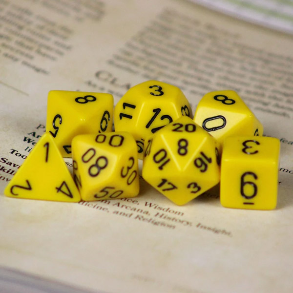opaque-yellow-black-7-dice-set