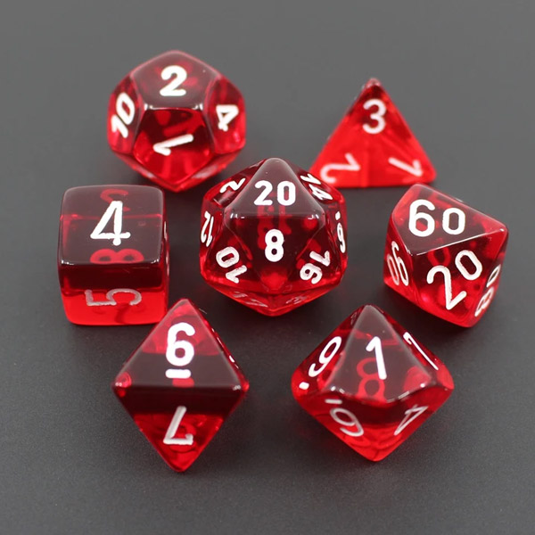 translucent-red-white-7-dice-set